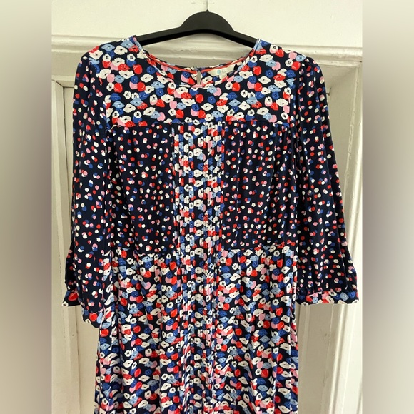 Boden Women's Size US 16L (Tall) Navy Blue Flower Print Shift Dress - Picture 6 of 6